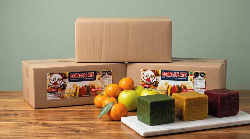Ate de colores junto a cajas de producto DIXAPPAN